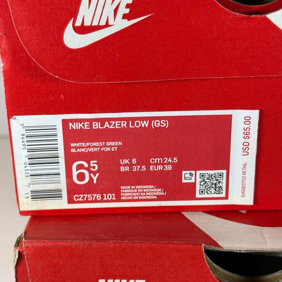Nike Blazer Low (GS) White/Black CZ7576-101 Size 6.5 Youth - Picture 7 of 7